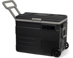 Steamy-E Single Zone Roller Elektrische Compressor Koelbox Op Wielen - Single Zone - 55 liter - 12V en 230V - voor auto en camping - Zwart