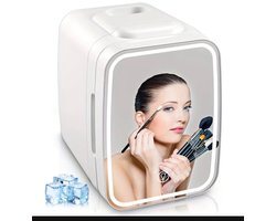 Skincare Fridge- Mini huidverzorgings koelkast 5L - met dimbaar LED spiegel - koel en warm voor make up - Skincare & make-up fridge