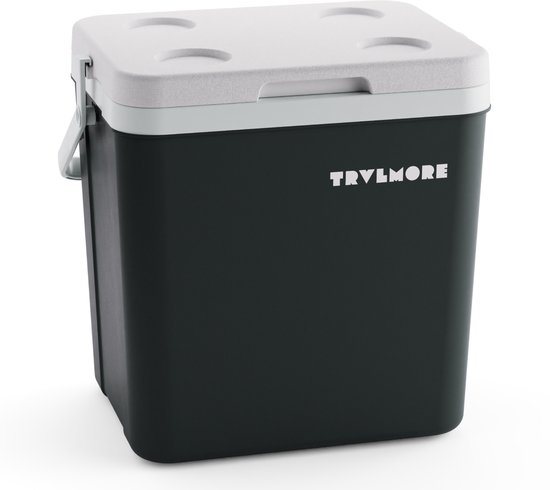 TRVLMORE Koelbox 26L - 65 Uur Koeling - Frigobox - Inclusief 2 Koelelementen - Antraciet