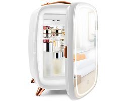 Skincare Fridge 4L - Organizer met Hollywood Spiegel met Verlichting - Make up Koelkast - Beauty Fridge - Wit
