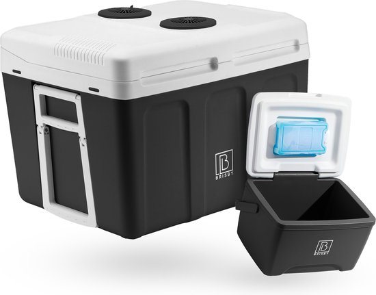 Brisby Deluxe elektrische Koelbox 40L – Inclusief 8L Koelbox – 12V en 230V – Zwart