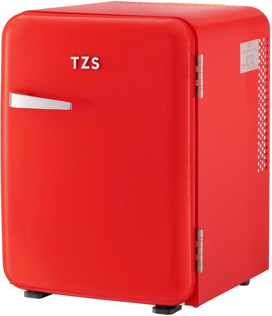 TZS First Austria Mini koelkast - Minibar - 40 liter - Vrijstaand - Volledig stil 22dB - Retro - Rood