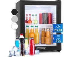Klarstein MKS-13 Minibar - Mini koelkast - 3 Temperatuurniveaus - Volume: 30 Liter - 23 dB - Glazen deur - Zwart
