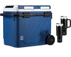 Brisby Profi Dual Zone Compressor Koelbox 58,1 Liter - 12V en 230V - Voor Auto, Boot en Camping Inclusief 2 Thermosbeker