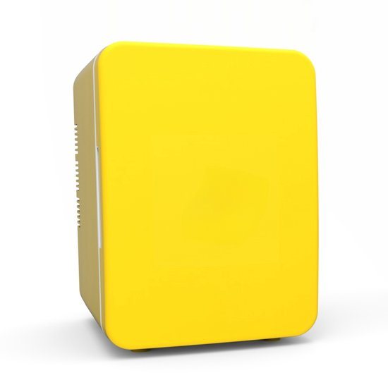 Mini koelkast 4L - Minibar - Voor eten & drinken - Skincare & make-up fridge - olledig stil 22dB - USB - Auto koelkast - Geel