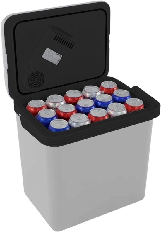 Auronic Koelbox Elektrisch 12V en 230 volt - Camping Koelkast - Auto - Koelen en Verwarmen - 25L - Frigobox - Lichtgrijs