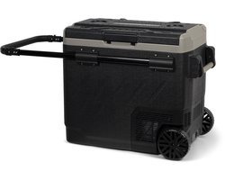 Steamy-E Dual Zone Roller Elektrische Compressor Koelbox Op Wielen - Dual Zone - 58 liter - 12V en 230V - voor auto en camping - Zwart