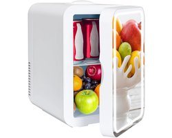 Aurixi® Skincare Fridge - Mini Koelkast 8 Liter – Met Spiegel en Verlichting - Mini Fridge - Make up Koelkast 12v - Skincare Organizer - Skincare Koelkast - Small Fridge - Cosmetica - Wit - 26cm x 21cm x 30cm