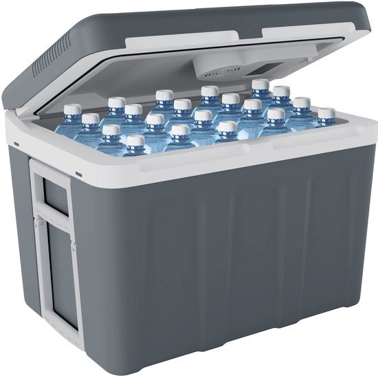 Auronic Koelbox Elektrisch 12V en 230 volt - Auto - Camping Koelkast - Koelen en Verwarmen - 40L - Frigobox - Grijs