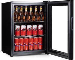 PRIMO PR179BC Drankkoelkast - Minibar - Mini Koelkast - Glazen deur - Vrijstaand - 60L - D - Zwart